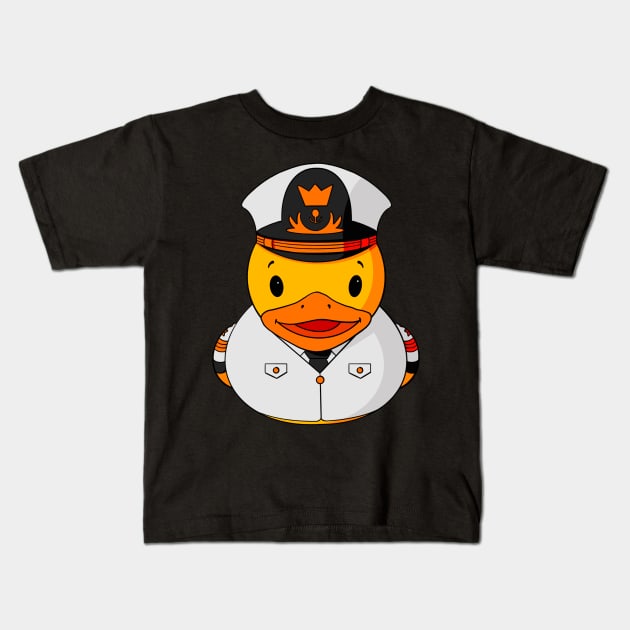 Ship Captain Rubber Duck Kids T-Shirt by Alisha Ober Designs